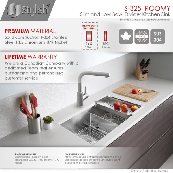Stylish 32'' Roomy Kitchen Sink, product view 10