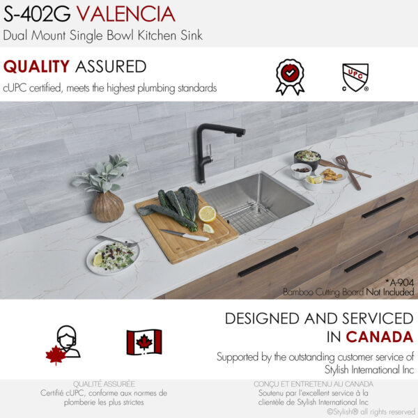Stylish 31'' Valencia Kitchen Sink, product view 9