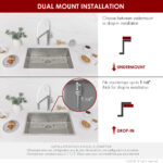 Stylish 27'' Olite Kitchen Sink, product view 10