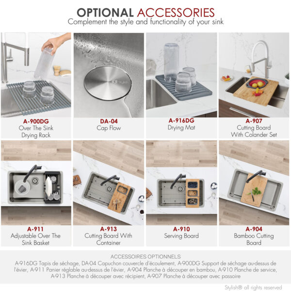 Stylish 27'' Olite Kitchen Sink, product view 12