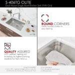 Stylish 27'' Olite Kitchen Sink, product view 4