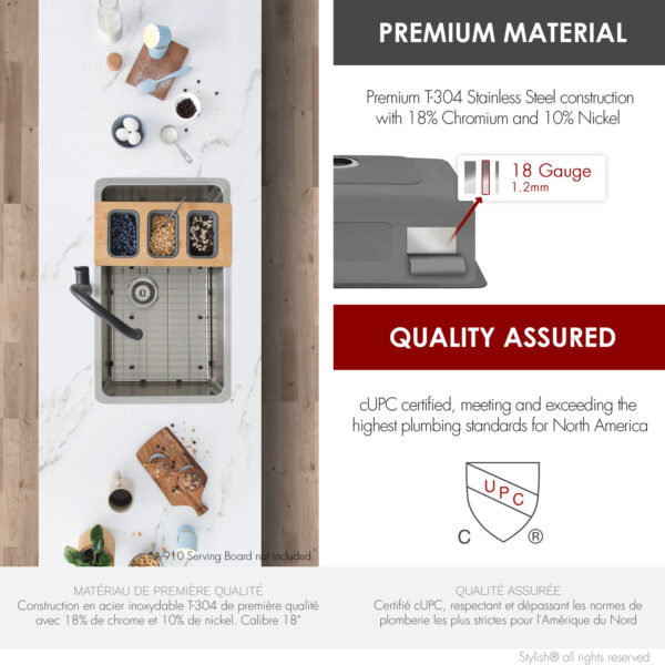 Stylish 30'' Malaga Kitchen Sink, product view 4