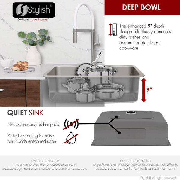 Stylish 30'' Malaga Kitchen Sink, product view 5