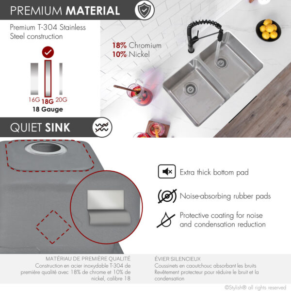 Stylish 29'' Avila Kitchen Sink, product view 6