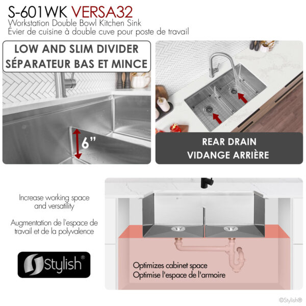 Stylish 32'' Versa32 Kitchen Sink, product view 10