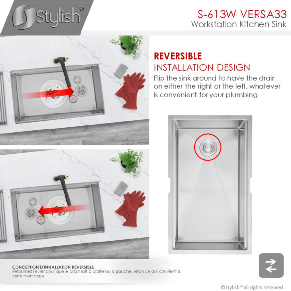 Stylish 33'' Versa33 Kitchen Sink, product view 13