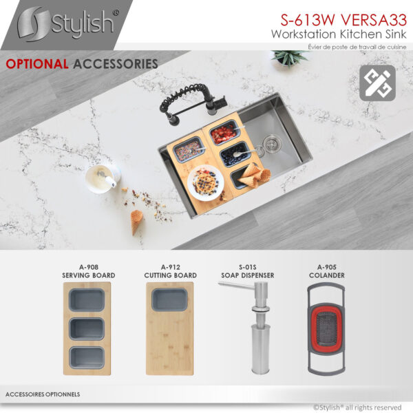 Stylish 33'' Versa33 Kitchen Sink, product view 14