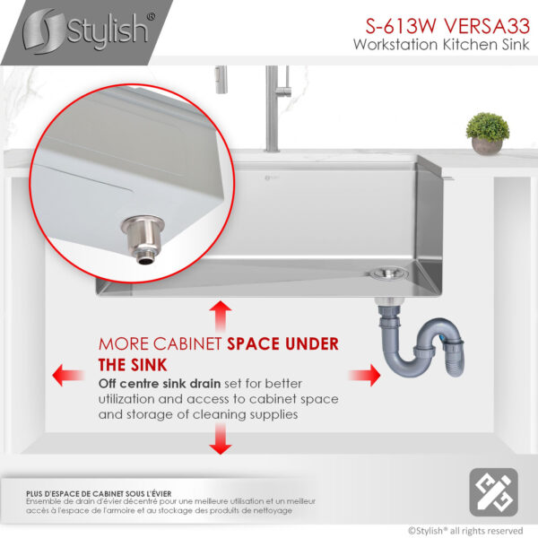 Stylish 33'' Versa33 Kitchen Sink, product view 15