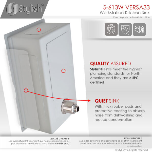Stylish 33'' Versa33 Kitchen Sink, product view 3