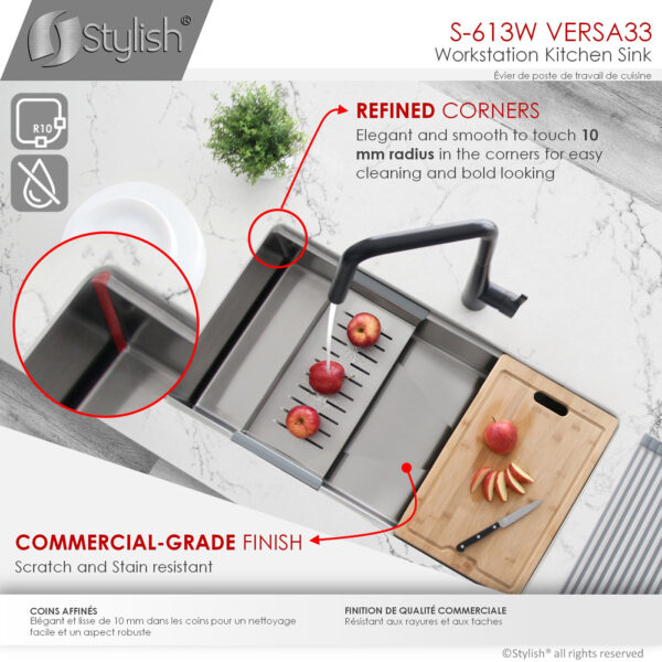 Stylish 33'' Versa33 Kitchen Sink, product view 4