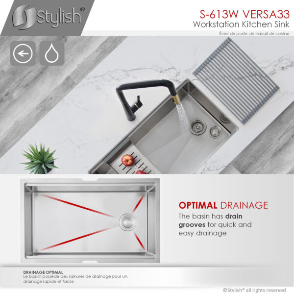 Stylish 33'' Versa33 Kitchen Sink, product view 5