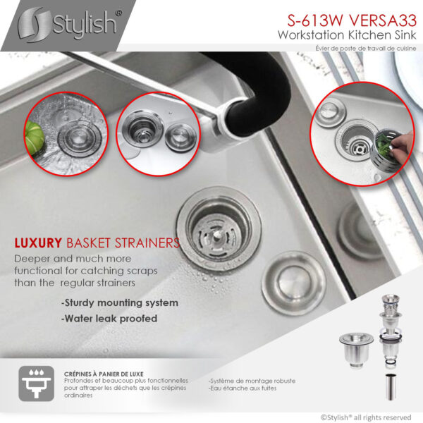 Stylish 33'' Versa33 Kitchen Sink, product view 7