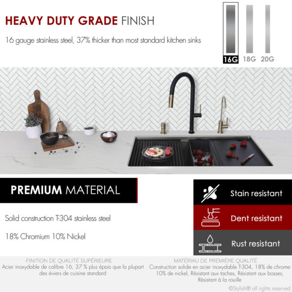 Stylish 33'' Versa33 Kitchen Sink, product view 3