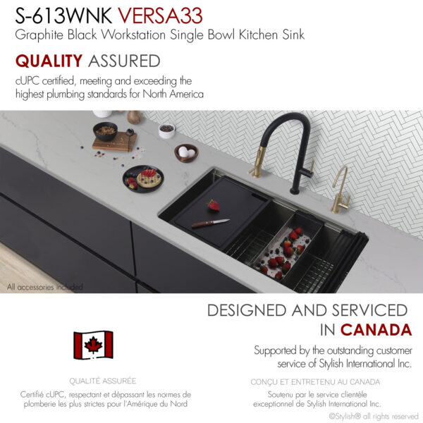 Stylish 33'' Versa33 Kitchen Sink, product view 4