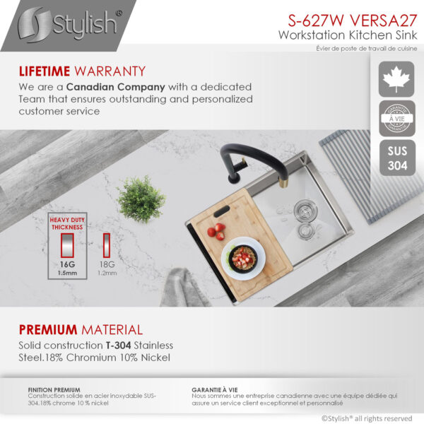 Stylish 27'' Versa27 Kitchen Sink, product view 10