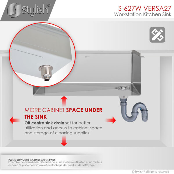 Stylish 27'' Versa27 Kitchen Sink, product view 13