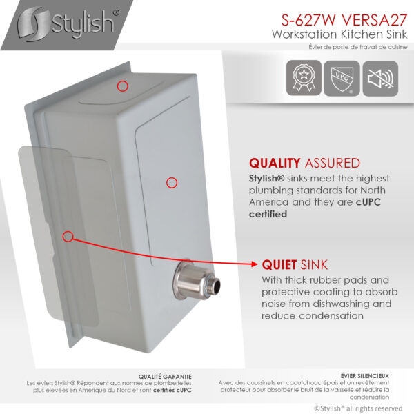 Stylish 27'' Versa27 Kitchen Sink, product view 3