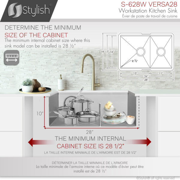 Stylish 28'' Versa28 Kitchen Sink, product view 11