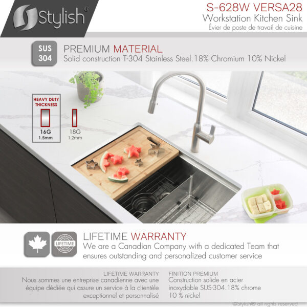 Stylish 28'' Versa28 Kitchen Sink, product view 4