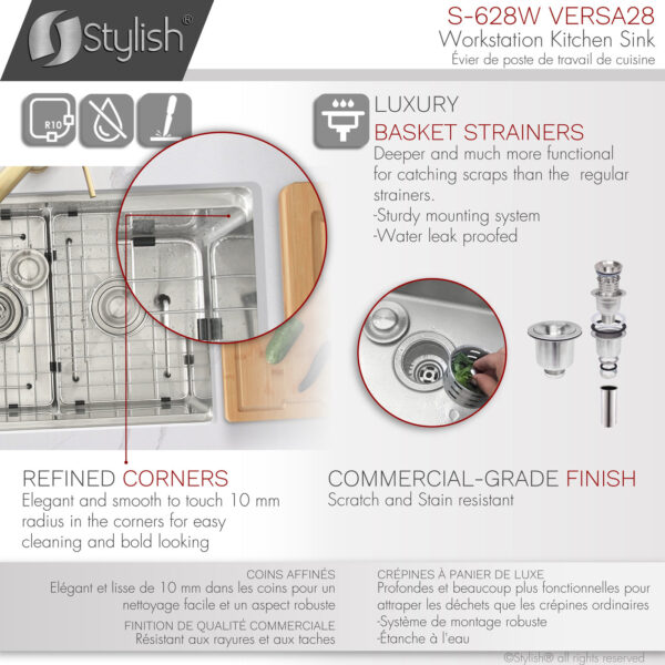 Stylish 28'' Versa28 Kitchen Sink, product view 8