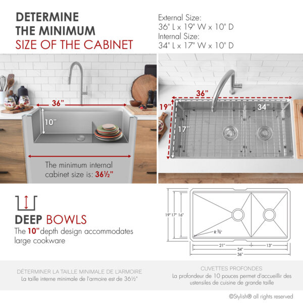 Stylish 36'' Versa36 Kitchen Sink, product view 4
