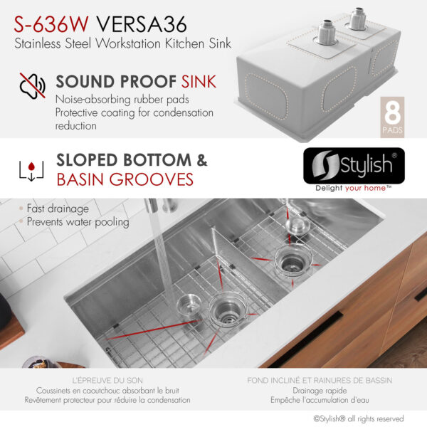 Stylish 36'' Versa36 Kitchen Sink, product view 7