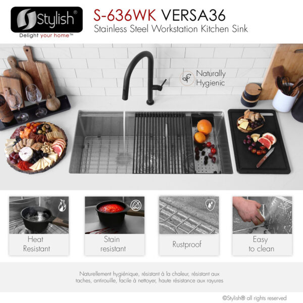 Stylish 36'' Versa Kitchen Sink, product view 11