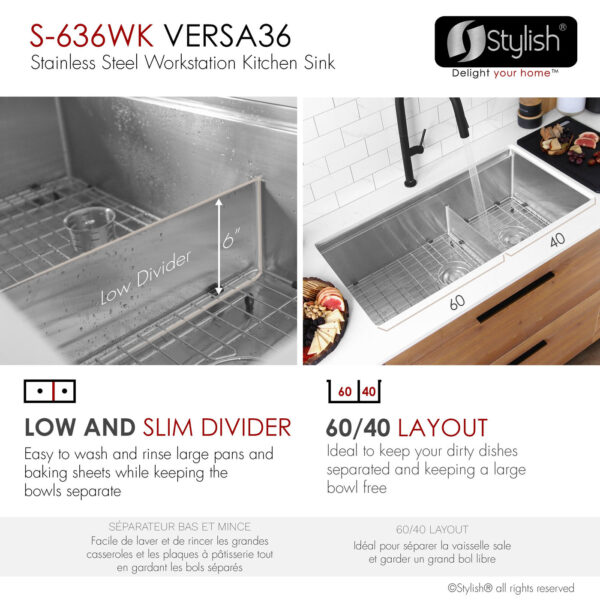 Stylish 36'' Versa Kitchen Sink, product view 9