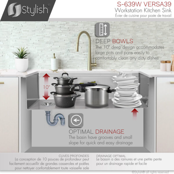 Stylish 39'' Versa39 Kitchen Sink, product view 8