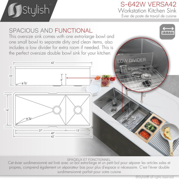 Stylish 42'' Versa42 Kitchen Sink, product view 10