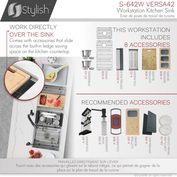 Stylish 42'' Versa42 Kitchen Sink, product view 5