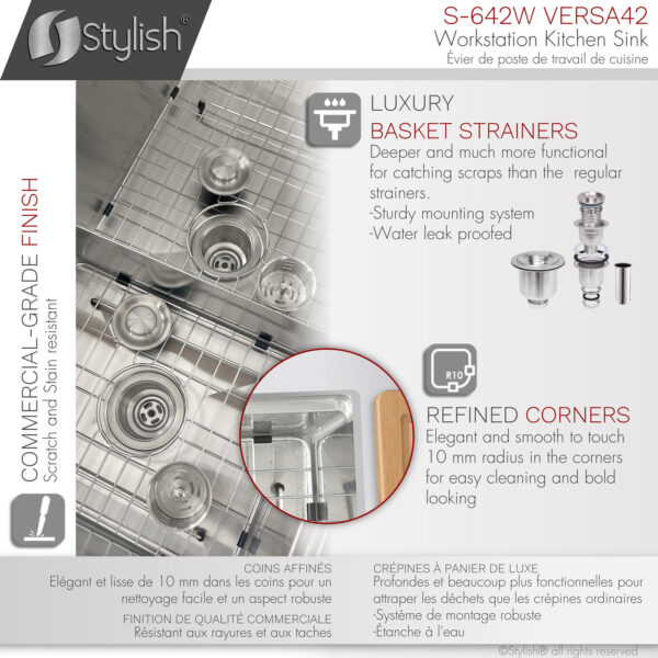 Stylish 42'' Versa42 Kitchen Sink, product view 8