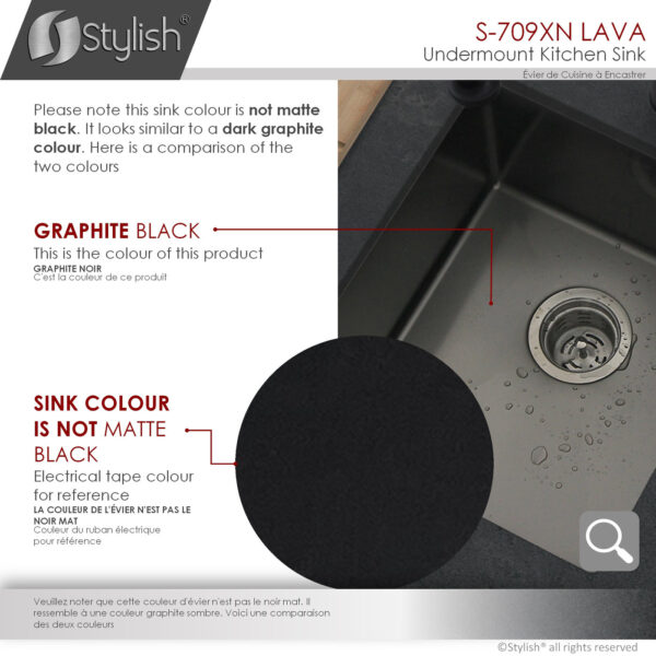 Stylish 16'' Lava Kitchen Sink, product view 11