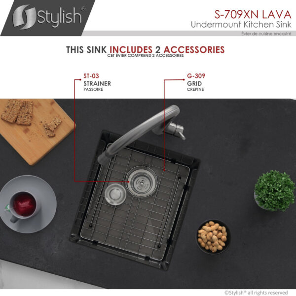 Stylish 16'' Lava Kitchen Sink, product view 12
