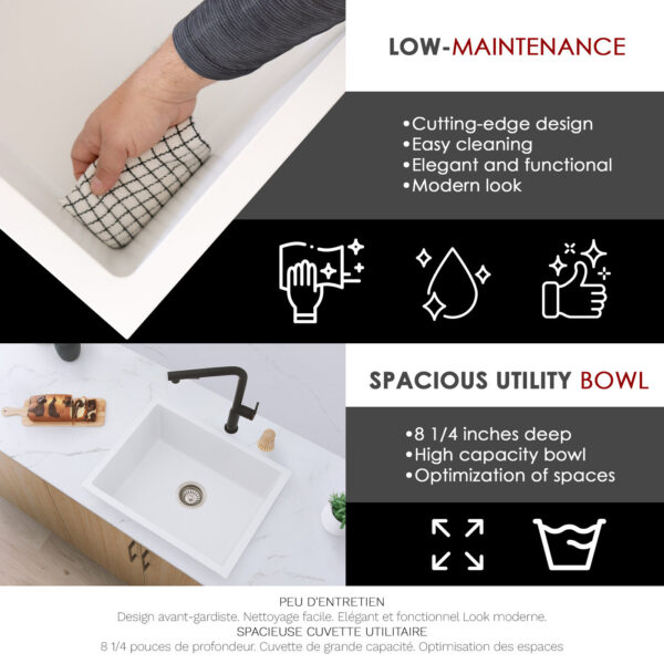 Stylish 22'' Aspen Kitchen Sink, product view 7
