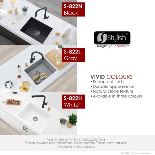 Stylish 22'' Aspen Kitchen Sink, product view 10