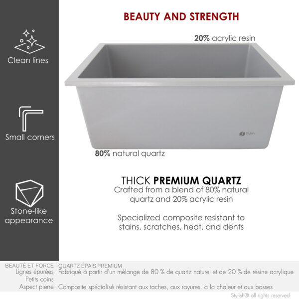 Stylish 22'' Aspen Kitchen Sink, product view 5