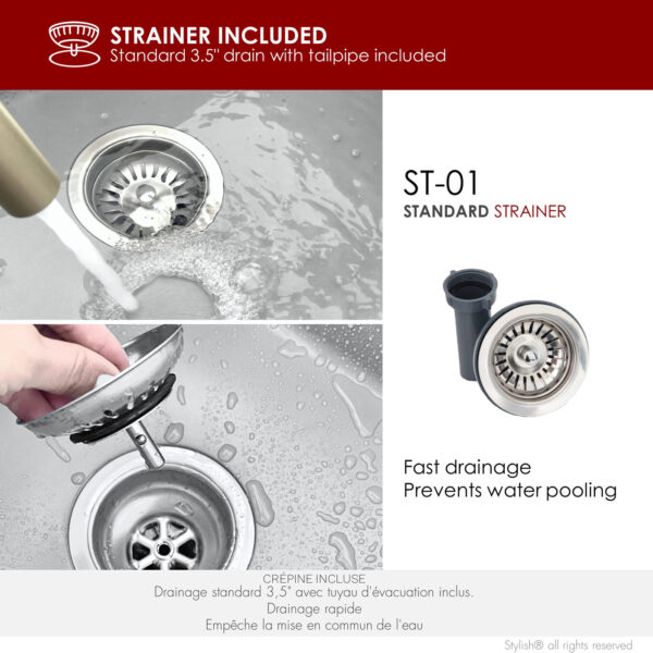 Stylish 22'' Aspen Kitchen Sink, product view 6