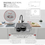 Stylish 22'' Aspen Kitchen Sink, product view 7