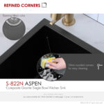Stylish 22'' Aspen Kitchen Sink, product view 3