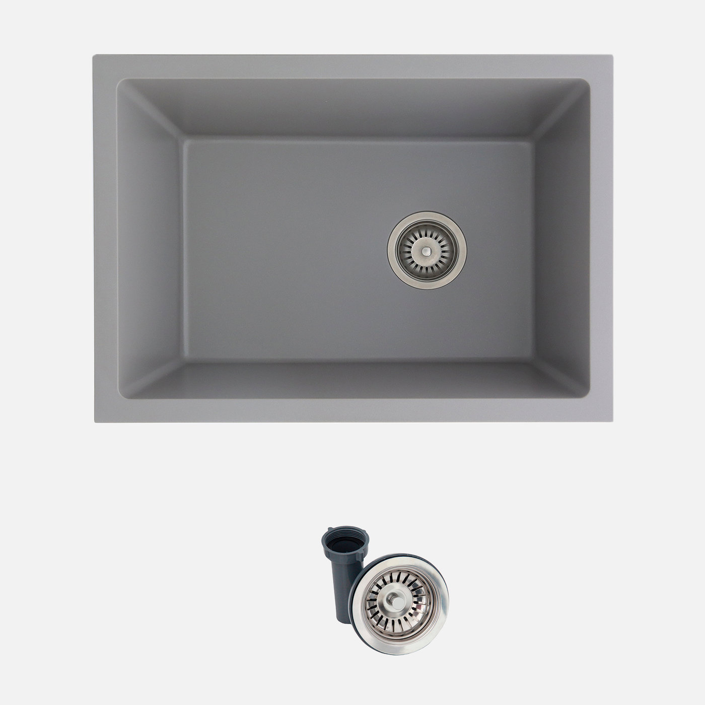 S-825L_gray.jpg Stylish 25'' Killarney Kitchen Sink, product view 1