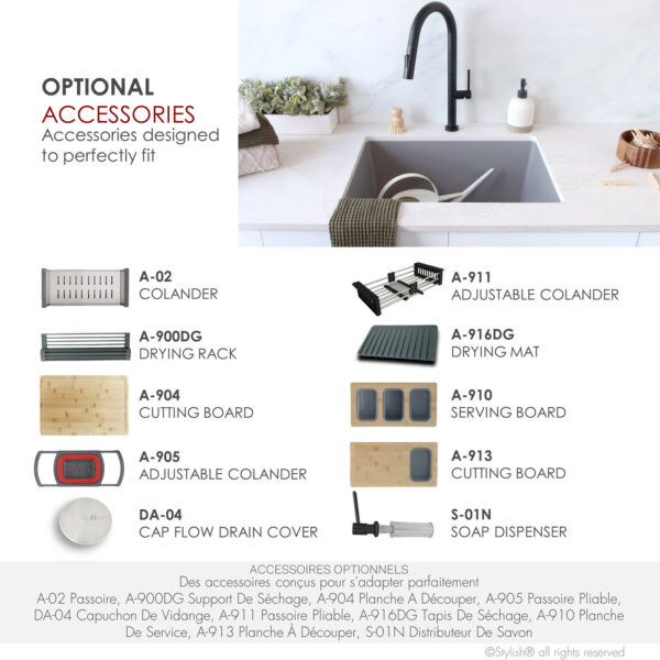 Stylish 25'' Killarney Kitchen Sink, product view 12