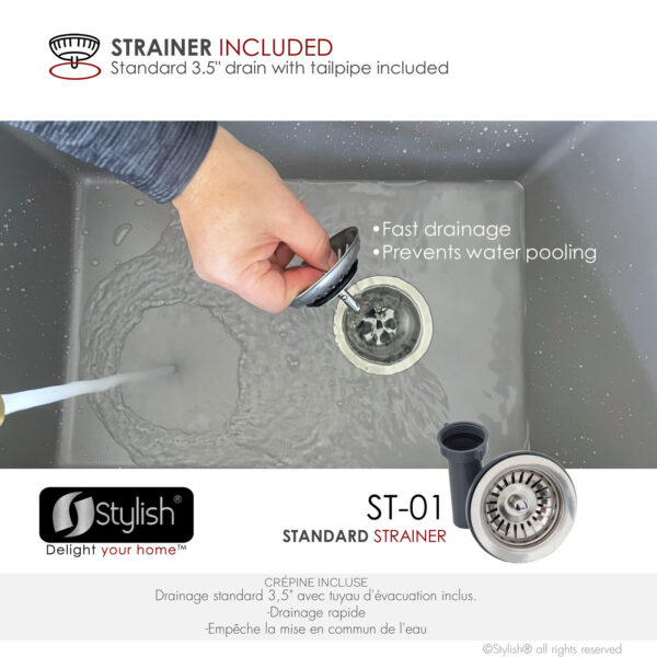 Stylish 25'' Killarney Kitchen Sink, product view 5