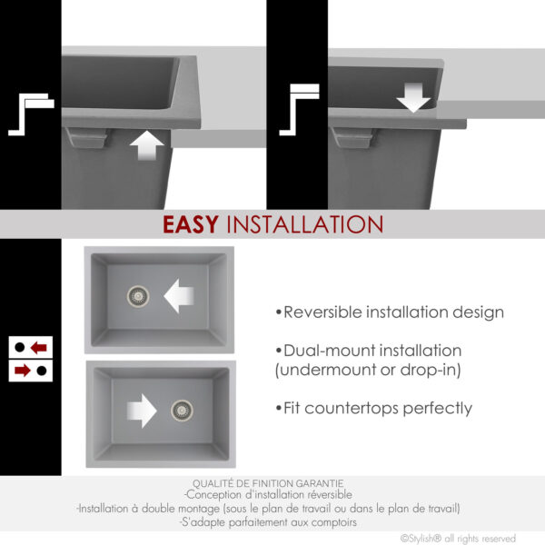 Stylish 25'' Killarney Kitchen Sink, product view 9