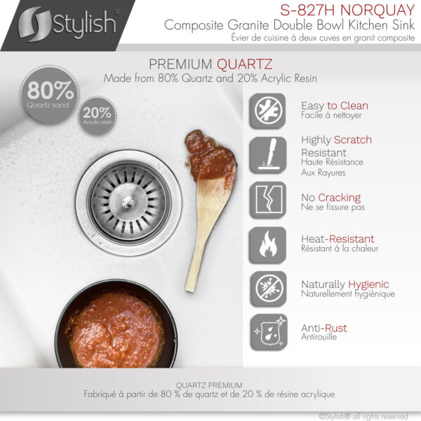 Stylish 27'' Norquay Kitchen Sink, product view 3