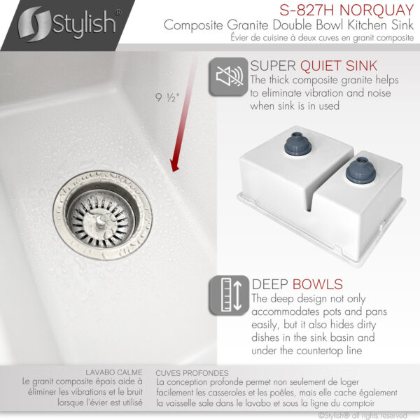 Stylish 27'' Norquay Kitchen Sink, product view 5