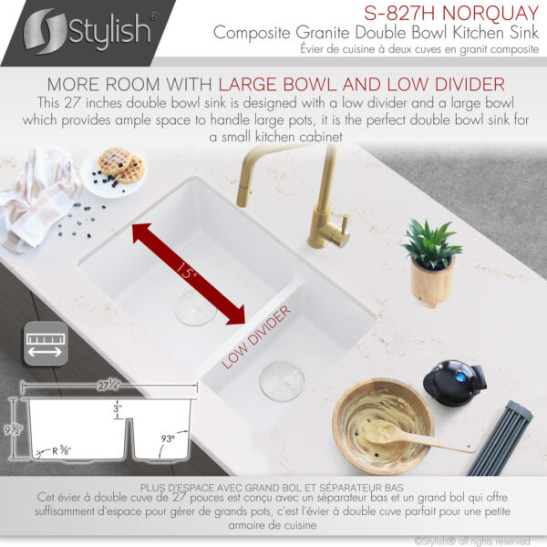 Stylish 27'' Norquay Kitchen Sink, product view 7