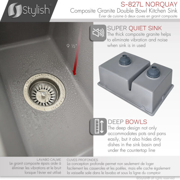 Stylish 27'' Norquay Kitchen Sink, product view 5