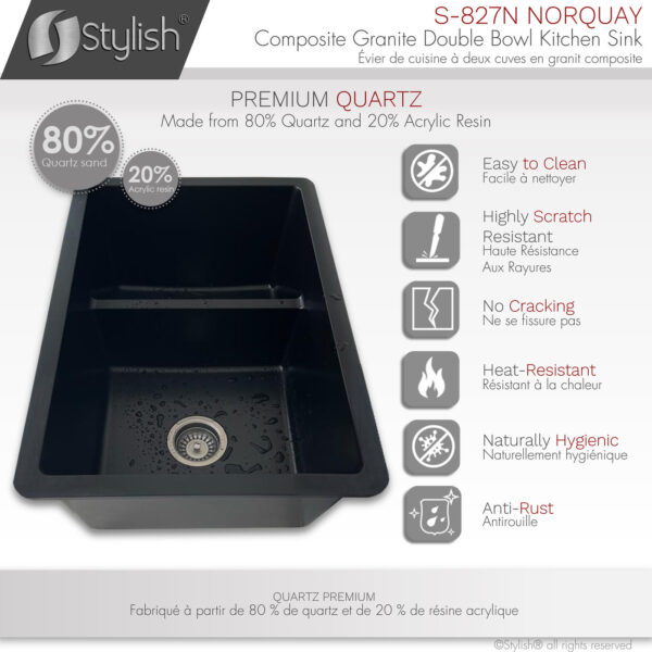 Stylish 27'' Norquay Kitchen Sink, product view 3