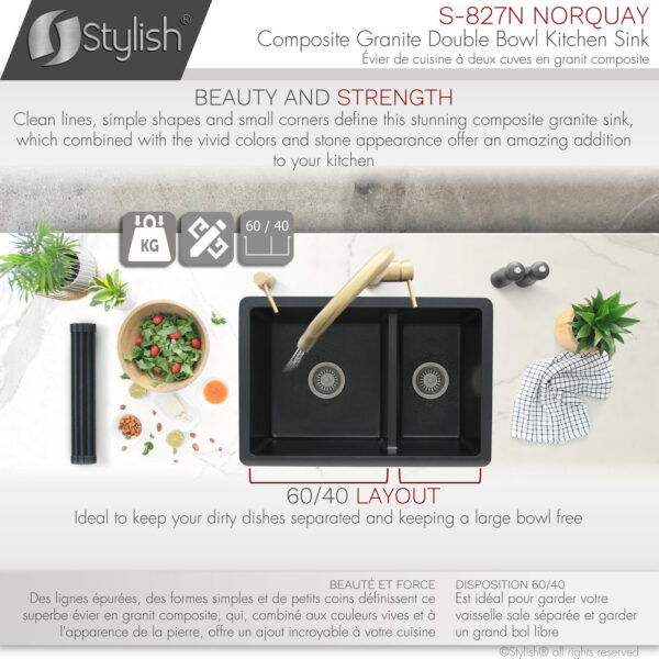 Stylish 27'' Norquay Kitchen Sink, product view 4